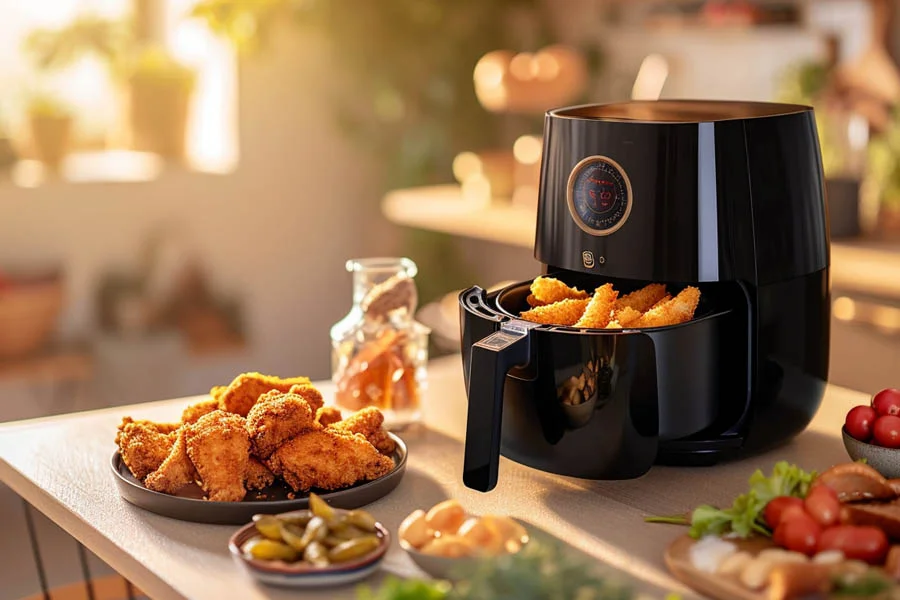 cooking a burger in air fryer